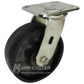 6" x 2" Hi-Temp  Glass Filled Nylon Wheel Stainless Steel Swivel Caster - 1,200 Lbs Capacity