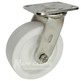 6" x 2" Retort Wheel Stainless Steel Swivel Caster - 700 Lbs Capacity