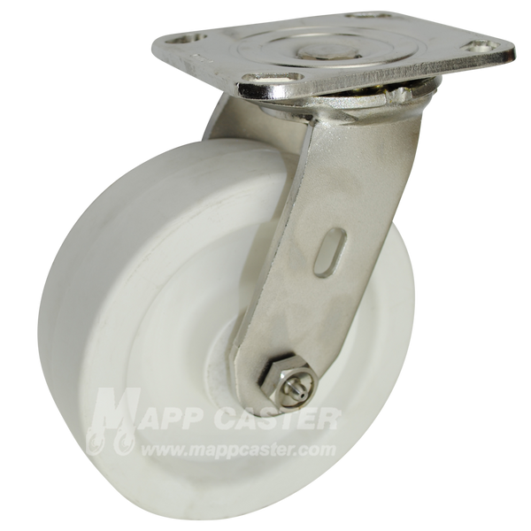 6" x 2" Retort Wheel Stainless Steel Swivel Caster - 700 Lbs Capacity
