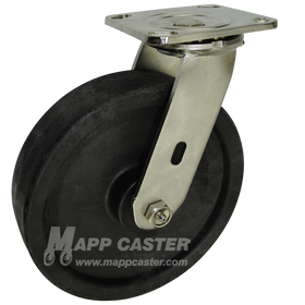 8" x 2" Hi-Temp Heateater Wheel Stainless Steel Swivel Caster - 1,250 Lbs Capacity