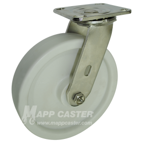 8" x 2" Retort Wheel Stainless Steel Swivel Caster - 900 Lbs Capacity