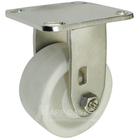 4" x 2" Retort Wheel Stainless Steel Rigid Caster - 550 Lbs Capacity