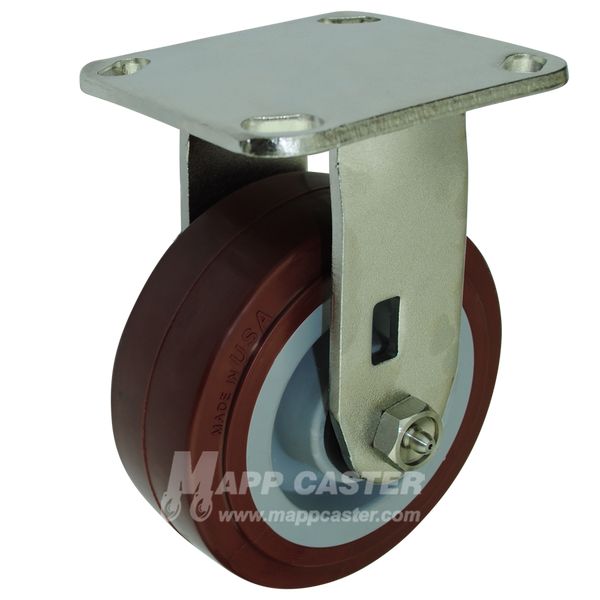 5" x 2" Polyurethane Wheel Stainless Steel Rigid Caster - 750 Lbs Capacity