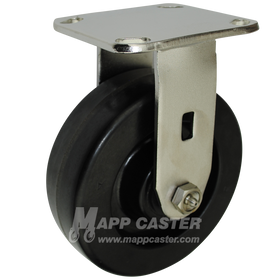 6" x 2" Phenolic Wheel Stainless Steel Rigid Caster - 1,200 Lbs Capacity