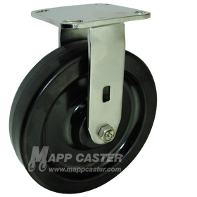 8" x 2" Phenolic Wheel Stainless Steel Rigid Caster - 1,250 Lbs Capacity