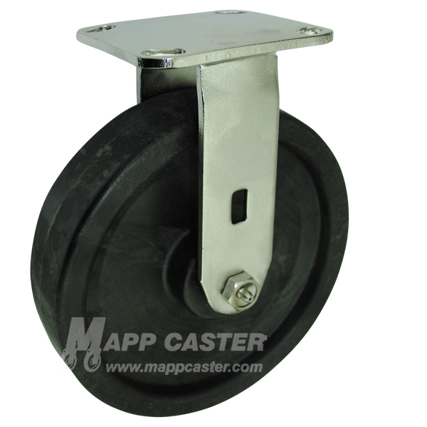 8" x 2" Hi-Temp Heateater Wheel Stainless Steel Rigid Caster - 1,250 Lbs Capacity