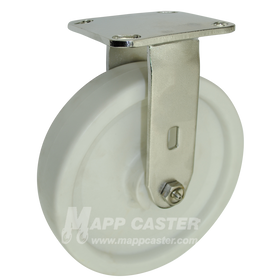 8" x 2" Retort Wheel Stainless Steel Rigid Caster - 900 Lbs Capacity