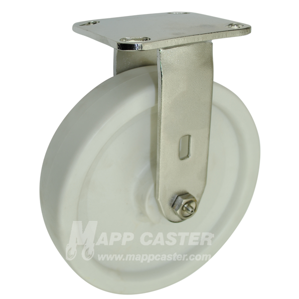 8" x 2" Retort Wheel Stainless Steel Rigid Caster - 900 Lbs Capacity