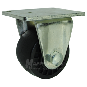3" x 1-13/16" Glass Filled Nylon Wheel Rigid Caster - 1000 Lbs Capacity