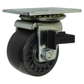 3" x 1-13/16" Urethane Wheel Swivel Caster with Sure-Lok Brake - 1000 Lbs Capacity
