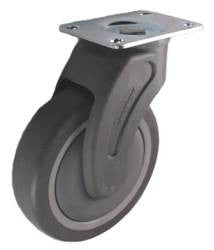 5" x 1-1/4" TPR Wheel in Glass Filled Nylon Swivel Rig Caster - 300 Lbs Capacity