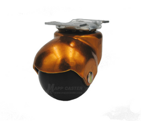 1-5/8" Baron Spherical Floor Protective Wheel Caster with Top Plate & Brass Antique Finish (Made in USA)