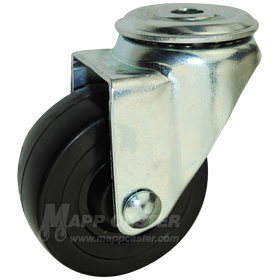 3" x 1-1/4" Hard Rubber Wheel Hollow Kingpin Caster - 300 Lbs Capacity