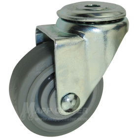 3" x 1-1/4" Thermoplastic Rubber Wheel Hollow Kingpin Caster - 300 Lbs Capacity