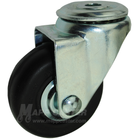 3" x 1-1/4" Neoprene Wheel Hollow Kingpin Caster - 200 Lbs Capacity
