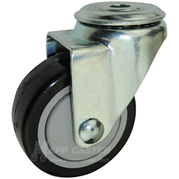 3" x 1-1/4" Polyurethane Wheel Hollow Kingpin Caster - 300 Lbs Capacity