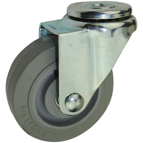 3-1/2" x 1-1/4" Thermoplastic Rubber Wheel Hollow Kingpin Swivel Caster - 300 Lbs Capacity