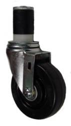 4" x 1-1/4" Hard Rubber with Swivel Caster - Select Expanding Stem Size - 300 Lbs Capacity
