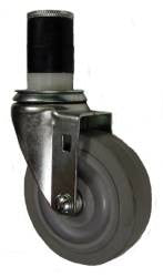 4" x 1-1/4" Thermoplastic Rubber Wheel Swivel Caster - Select Expanding Stem Size - 320 lbs Capacity
