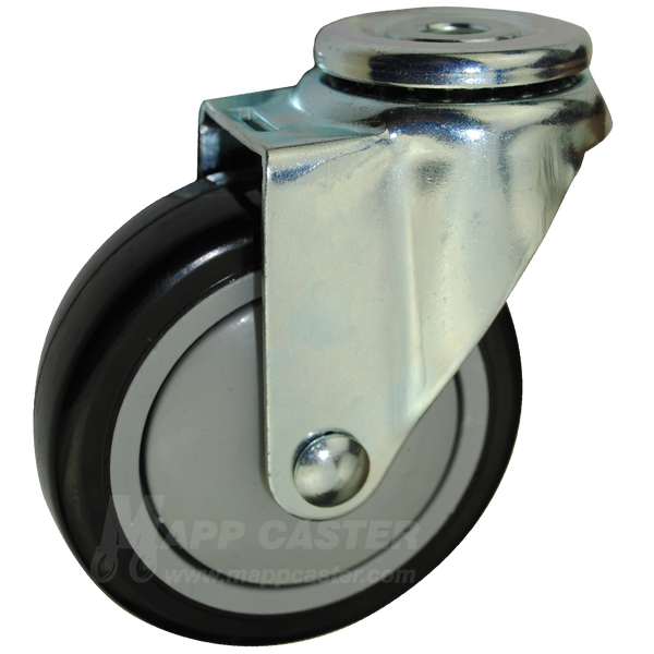 4" x 1-1/4" Polyurethane Wheel Hollow Kingpin Caster - 350 Lbs Capacity