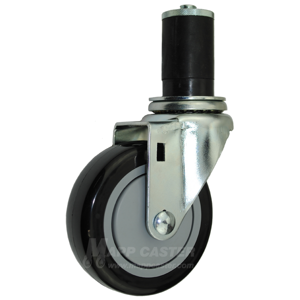 4" Food Prep Table Casters, NSF Certified, Premium Floor Safe Wheels, Set of 4 (Two Brakes) - 350 Lbs Capacity (Each Caster)