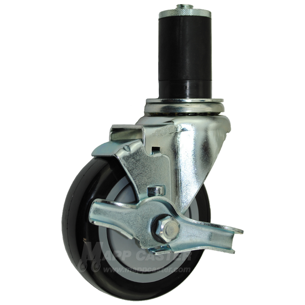 4" Food Prep Table Casters, NSF Certified, Premium Floor Safe Wheels, Set of 4 (Two Brakes) - 350 Lbs Capacity (Each Caster)