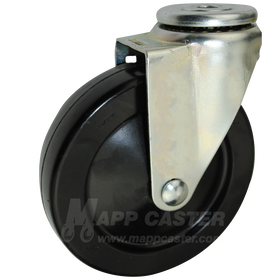 5" x 1-1/4" Hard Rubber Wheel Hollow kingpin Caster - 300 Lbs Capacity