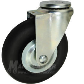 5" x 1-1/4" Neoprene Wheel Hollow Kingpin Swivel Caster - 200 Lbs Capacity