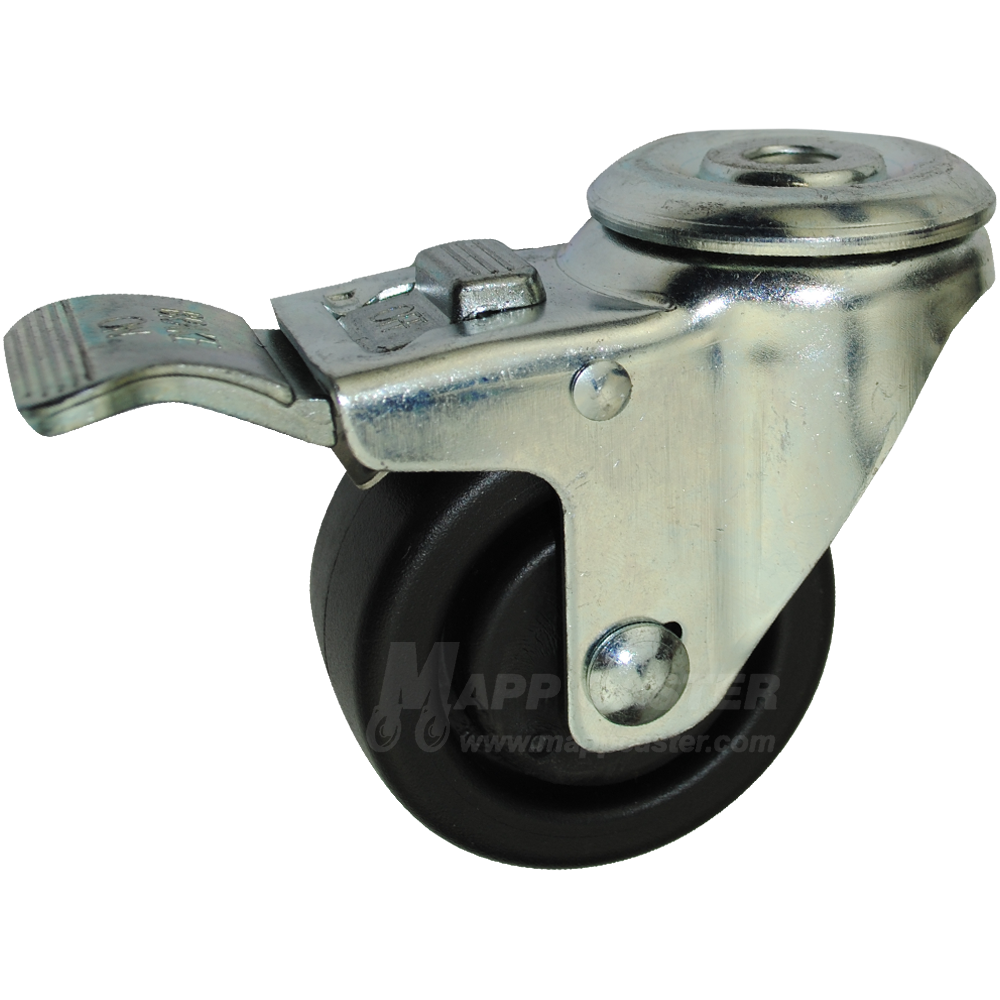 3" x 11/4" Heavy Duty Plastic Hollow Kingpin Caster with Total Lockin