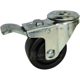 3" x 1-1/4" Heavy Duty Plastic Hollow Kingpin Caster with Total Locking Caster - 300 Lbs Capacity