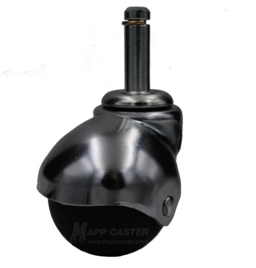 2" Baron Spherical Carpet Wheel Caster with 7/16" Grip Ring Stem & Bright Chrome Finish (Made in the USA)