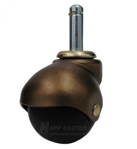 2" Baron Spherical Carpet Wheel Caster with 7/16" Grip Ring Stem & Windsor Antique Finish (Made in USA)