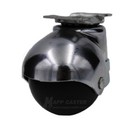 2" Baron Sperical Carpet Wheel Caster with Top Plate & Bright Chrome Finish (Made in USA)