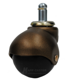 2" Baron Spherical Carpet Wheel Caster with 7/16" x 7/8" Grip Ring Stem & Windsor Antique Finish (Made in USA)