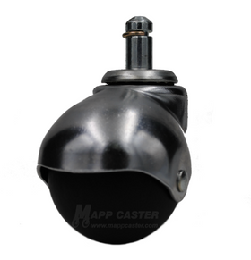 2" Baron Spherical Carpet Wheel Caster with 7/16" x 7/8" Grip Ring Stem & Bright Chrome Finish (Made in USA)