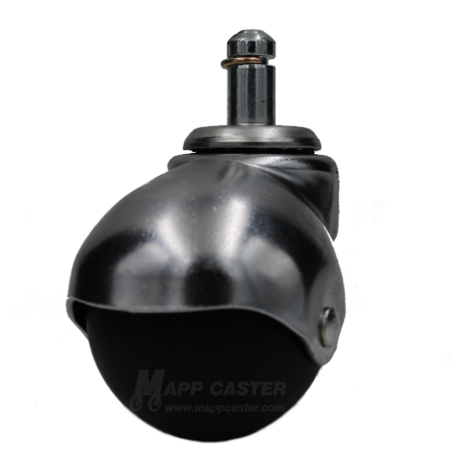 2" Baron Spherical Carpet Wheel Caster with 7/16" x 7/8" Grip Ring Stem & Bright Chrome Finish (Made in USA)