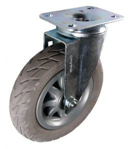 6" x 1-1/4" NoMatic Cushion Wheel Swivel Caster - 150 Lbs Capacity