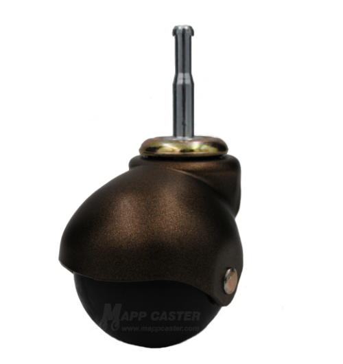 2" Baron Spherical Carpet Wheel Caster with 5/16" Grip Neck Stem & Windsor Antique Finish (Made in USA)