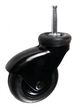 3" x 15/16" Neoprene wheel Caster with 5/16 x 1-1/2" Grip Neck Stem - 110 Lbs Capacity