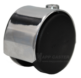 2" (50mm) Pacer Carpet Twin Wheel Caster with Bright Chrome Finish - Select Stem Type (Made in USA)