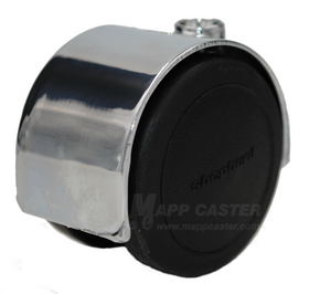 2" (50mm) Pacer Floor Protective Twin Wheel Caster with Bright Chrome Finish - Select Stem Type (Made in USA)