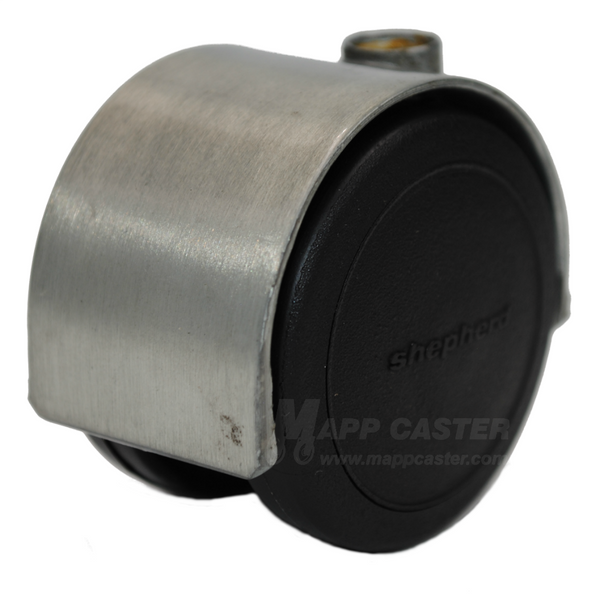 2" (50mm) Pacer Floor Protective Twin Wheel Caster with Satin Chrome Finish - Select Stem Type (Made in USA)