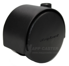 2-3/8" (60mm) Pacer Carpet Twin Wheel Caster with Flat Black Finish - Select Stem Type (Made in USA)