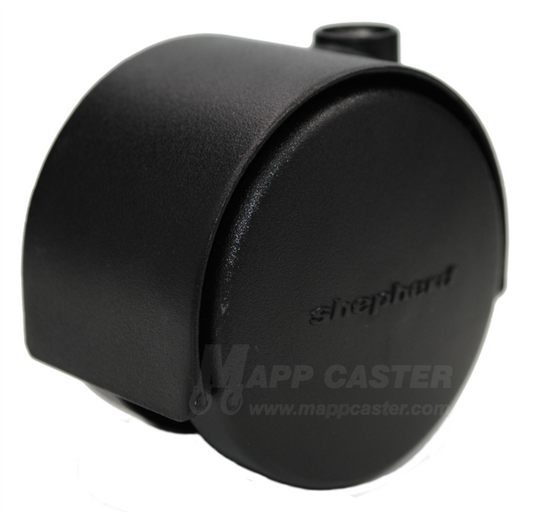 2-3/8" (60mm) Pacer Carpet Twin Wheel Caster with Flat Black Finish - Select Stem Type (Made in USA)