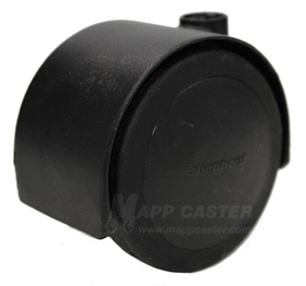 2-3/8" (60mm) Pacer Floor Protective Twin Wheel Caster with Flat Black Finish - Select Stem Type (Made in USA)