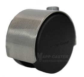 2-3/8" (60mm) Pacer Carpet Wheel Caster with Satin Chrome Finish - Select Stem Type (Made in USA)