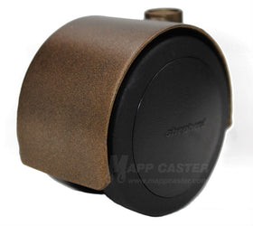2-3/8" (60mm) Pacer Floor Protective Twin Wheel Caster with Windsor Antique Finish - Select Stem Type (Made in USA)