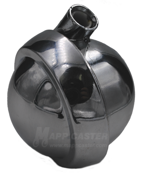 2-1/2" Carpet Wheel Metal Ball Caster with Bright Chrome Finish - Select Mounting Stem (Made in USA)