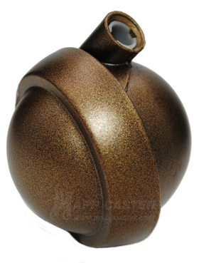 2-1/2" Carpet Wheel Metal Ball Caster with Windsor Antique Finish - Select Mounting Stem (Made in USA)