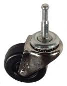 2" x 13/16" Soft Rubber Wheel Caster with 5/16" x 1-1/2" Grip Neck Stem - 80 Lbs Capacity